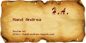 Hand Andrea névjegykártya