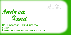 andrea hand business card